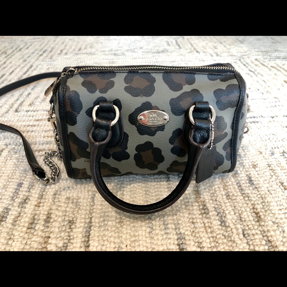 Coach Mini Leopard Print Crossbody Bag